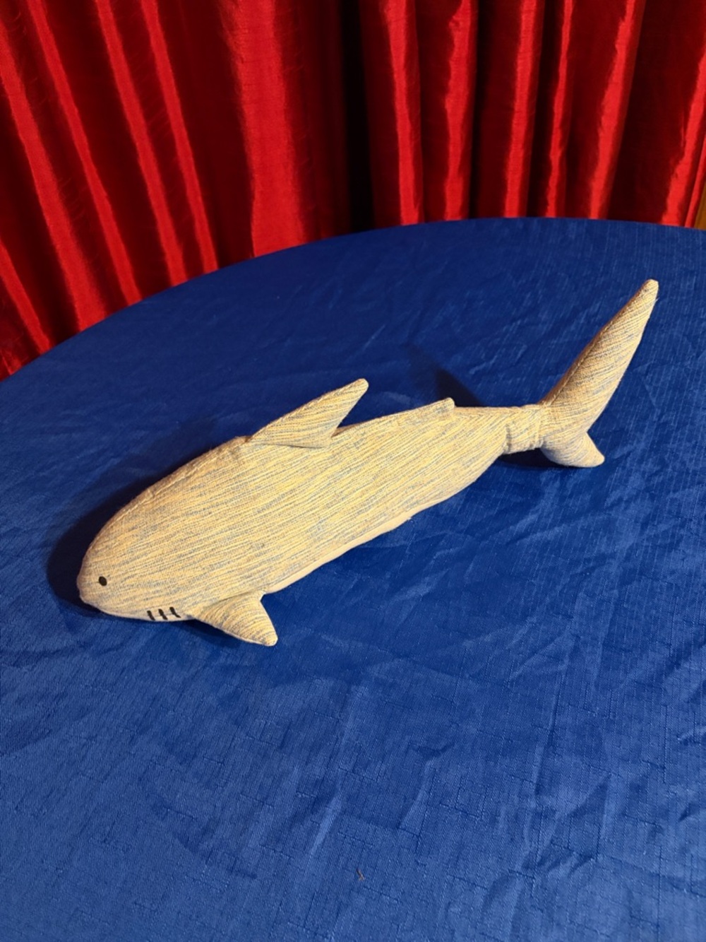 Mexican Embroidered Shark Plush from Oaxaca – Handmade Folk Art Toy